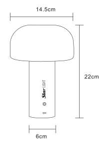 מנורת שולחן USB נטענת - מידות